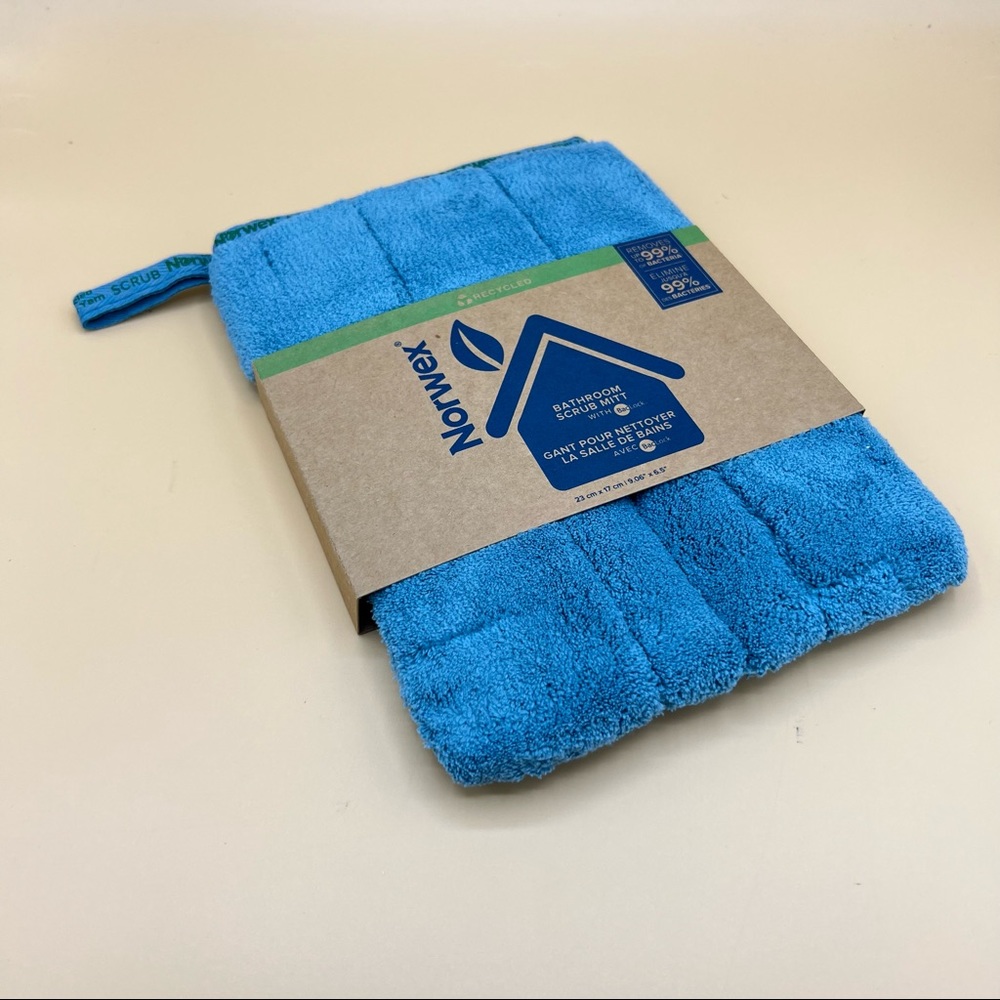 COPY - Norwex Bathroom Scrub Mitt Graphite Blue 9 X 6 New 709004 teal